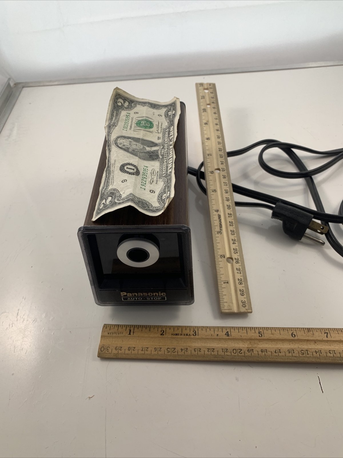 Panasonic pencil sharpener kp77 tested/works faux wood See Pics & Read