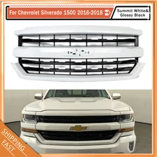 For 16-18 Chevrolet Silverado 1500 Z71 LT Front Uppper Grille Summit White+Black