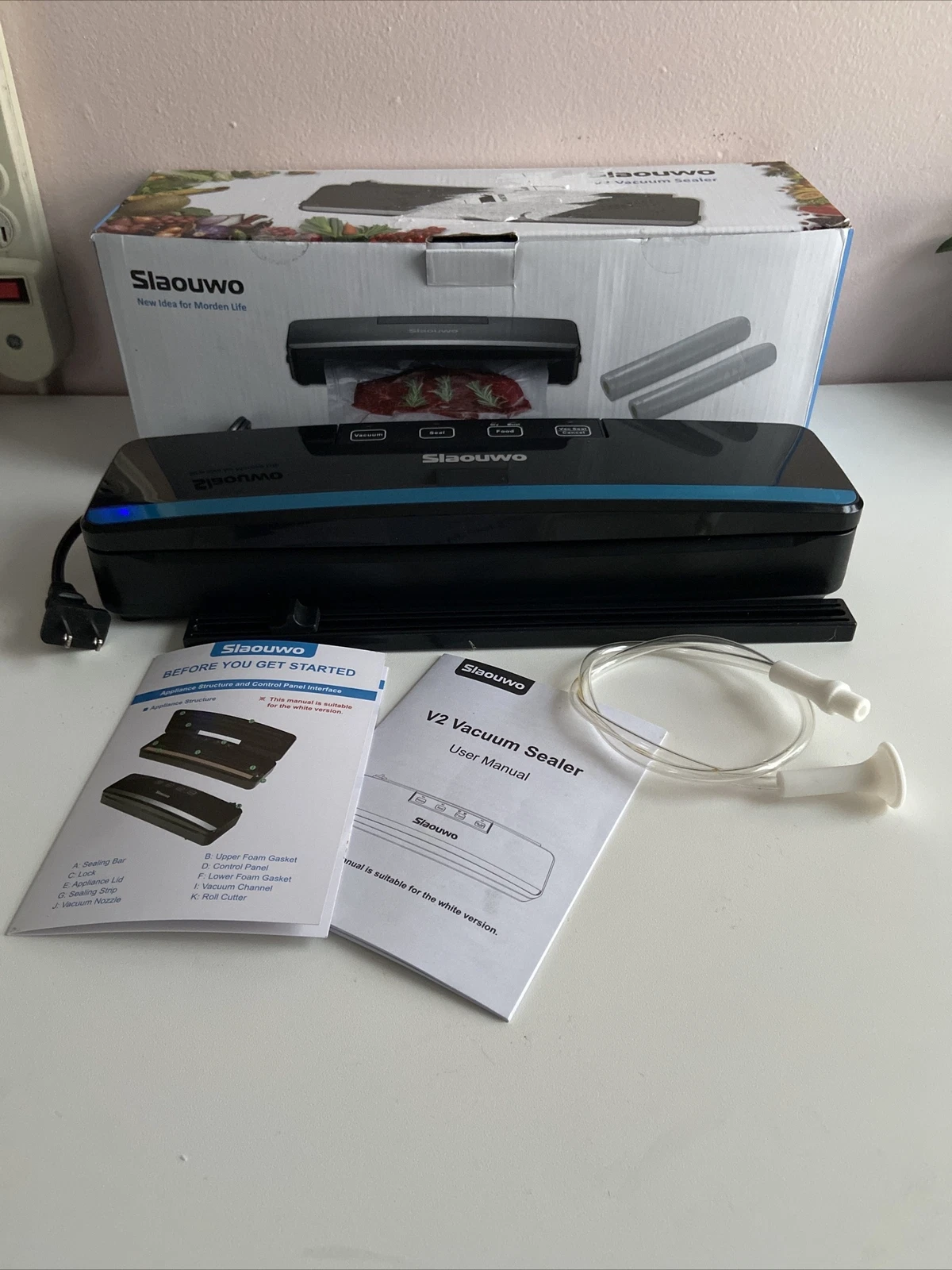 Vacuum Sealer Machine SLAOUWO Automatic Food Saver Machine Compact Food Sealer