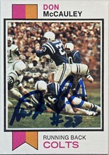 1973 TOPPS Don McCauley Auto Card #81 Baltimore Colts Rookie RC Vintage Signed . rookie card picture