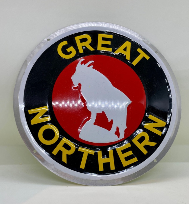 Great Northern Railway 8" Tin Metal RR  Sign