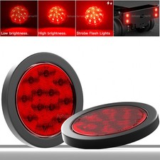 2x 4inch Round Led Truck Trailer Stop Turn Tail Brake Light Strobe 3-modes 2x 4inch Round Led Truck Trailer Stop Turn Tail Brake Light Strobe 3-modes