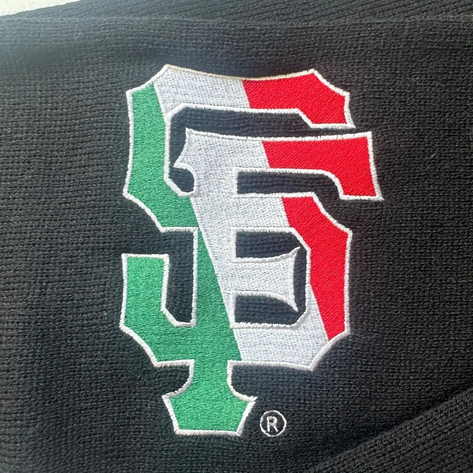 SF Gigantes México Bufanda Negro Rojo Verde Bordado Logo Tejido Abanico de Invierno Foto 2 de 3
