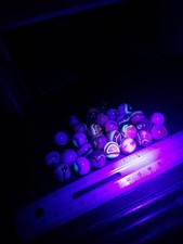 5/8" Jabo Classics Marbles Lot Of 20 Red, White, Yellow UV Blacklight