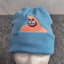 Nickelodeon Patrick Star Beanie Blue Spongebob Embroidered Knit Hat Nostalgia