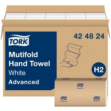 Essity 424824 Tork Hand Towels Multifold Advanced White 1-Ply 4000/Cs