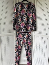 Burton Dry Ride Girls Base Layer Ski Winter Set Top & Bottom XL 18 Floral