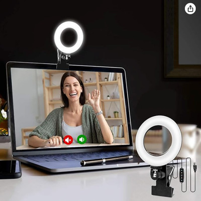 Selfie LED Ring Light 5'' with Clip for Video Conferencing