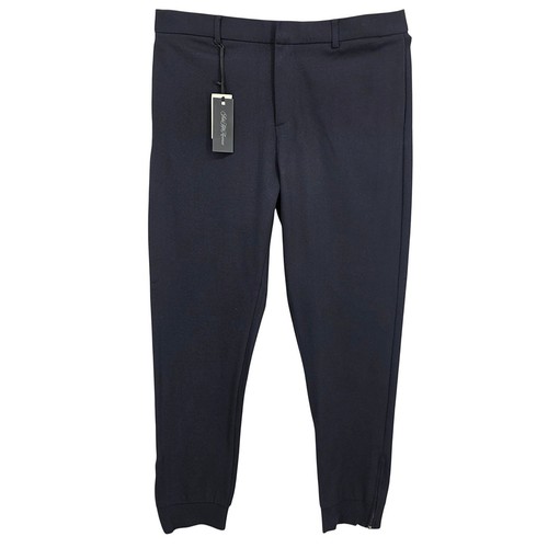 Saks Fifth Avenue Mens 36 Knit Pants Made Italy Navy NWT $268 Zip Cuff