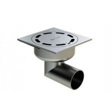 Siphon de sol inox 100x100 mm H35 mm à sortie horizontale - Netdrain Standard A