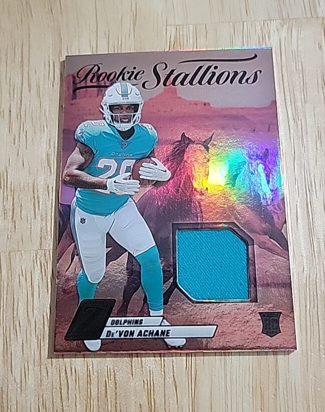 2023 Zenith DE'VON ACHANE Rookie Stallions Jersey #RS-DVE Rookie Dolphins