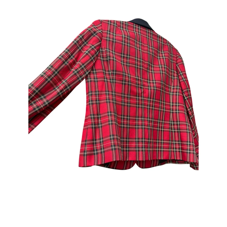 Blazer Kasper & Co Mujer Rojo Gris Tartán Cuadros Clásico Preppy. Talla:16 Foto 4 de 4