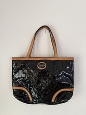 COACH Peyton Black Embossed Patent Leather Tote Bag