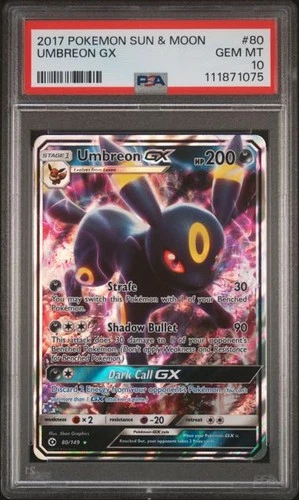 Umbreon GX 80/149 SM Base Set Holo PSA 10 GEM MINT