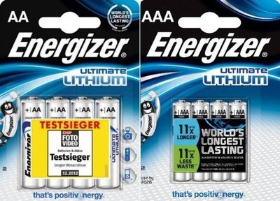 Energizer Ultimate Lithium Mignon AA, Mikro AAA 9V Block Batterien MN1500 MN2400