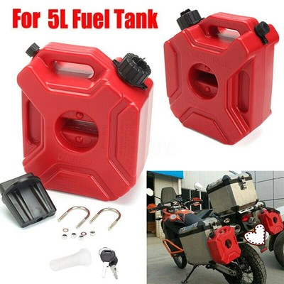 #ad 1.3 Gallon Gas Can 5L Spare Oil Storage Fuel Tank For ATV UTV Motorcycle Car Red $51.98