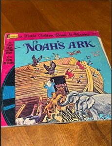 FREE SHIP & VINTAGE! Noah's Ark A Little Golden Book & Record 1976