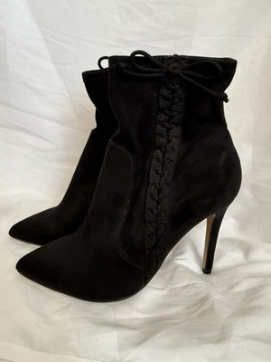 Women s Call It Spring Faux Suede black braided Ankle booties size 7