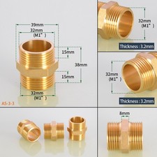 Brass Connector BSP Male Thread Pipe Fittings Adapter Equal / Reducer Hex Nipple