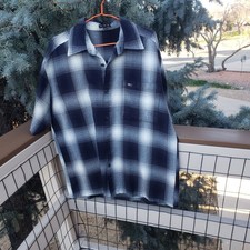 Black OSO Brand Shirt Mens Checked Button Up Barrio Made In USA Size MED Chino