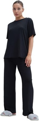 Talmont Women's Silky Short Sleeve Pajama Set with Top & Bottom