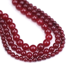 Ruby Jade round Gemstone Loose Beads Bracelet Necklace Earrings Jewelry Making D