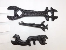 lot of 3 Antique Farm Implement wrenches, Unique, Old, Steel