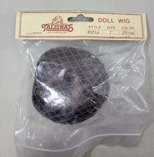 Tallinas Doll Wig Style W959 Size 7" Brown Synthetic Hair New In Package Vintage