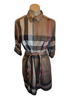 burberry plaid shirt dress Burberry Check Cotton Shirt Dress , Size: 0