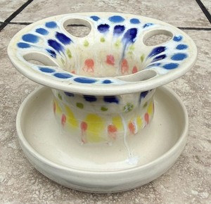 Toothbrush Holder Hand Thrown Art Pottery Signed