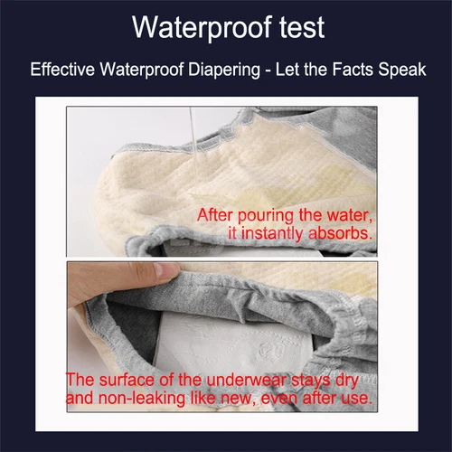 1PC Adult Incontinence Cloth Diaper Pants Reusable Waterproof Urine Leak-Proof - Picture 9 of 23
