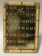 Tizo Rhinestone Jeweled & Enameled 4x6" Picture Frame w/Stand Tabletop/Hanging!