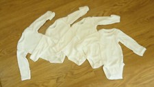 Carter's Set of 4 long Sleeve White One-piece NB Cotton