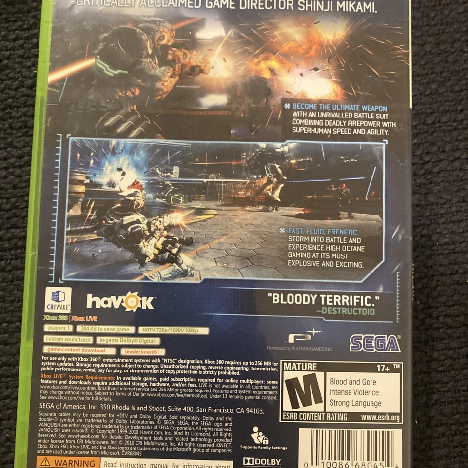 Vanquish Sony PlayStation 3 PS3 Completo y Probado Foto 2 de 3