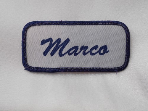 MARCO GEBRAUCHT SIEBDRUCK VINTAGE AUFNÄHEN NAME PATCH ETIKETTEN VERSCHIEDENE FARBEN VERFÜGBAR - Bild 3 von 12