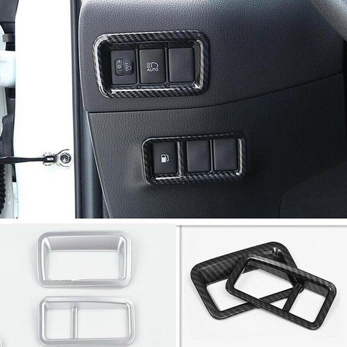 For Toyota CHR C-HR 2016-2022 Carbon Fiber Headlight Switch Button Cover Trim 2P - 第 1/9 張圖片