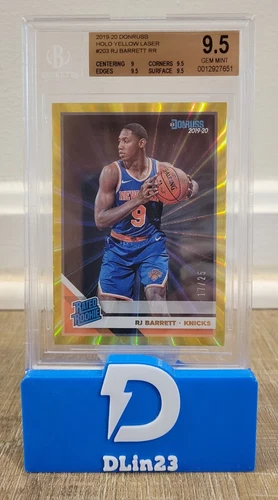 2019-20 DONRUSS RJ BARRETT YELLOW LASER RATED ROOKIE HOLO RC #/25#203 BGS 9.5