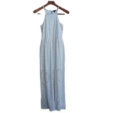As U Wish Dress Boho Peasant Lace Mini Lined Maxi Racerback Cream S