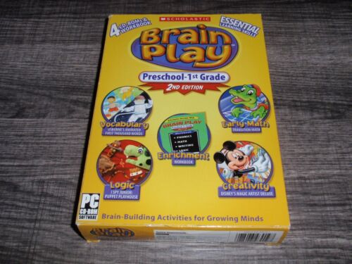 Brain Play Preschool-1st PC CD-ROM Usborne Transition Math I Spy J Disney Artist - Picture 1 of 9