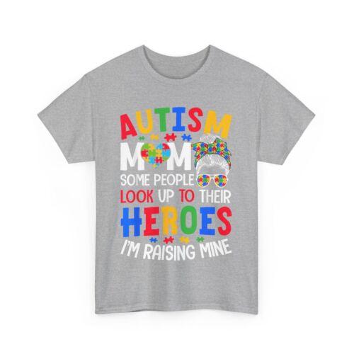 Autism Mom T-shirt, Autistic Mom Raising Hero Autism Awareness Cute Shirt - Picture 4 of 9