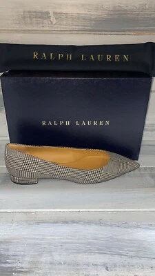 RALPH LAUREN KENDRYA GLENPLAID Ballerines Femme Taille EU 39 Gris RL2 - Photo 1/4