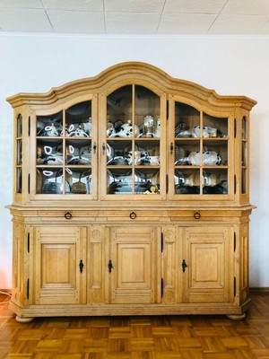 Wohnzimmerschrank Eiche Massiv Vitrinenschrank Ebay