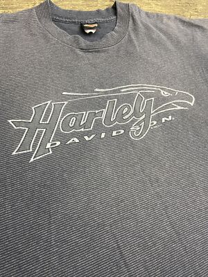 VTG 1995 Harley Davidson NY T-shirt XL BLACK GRAY Stripe Single