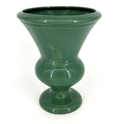 Vintage Haeger Pottery Green Vase Original Sticker 1940s 9'' H 7'' D USA