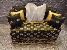 Dark Olive And Gold Tissue Box Cover New Hand-made Free Box Of Tissues