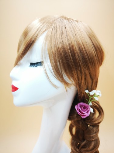 Pink Flower Bridal Hair Clip Wedding Hair Jewellery Hair Pin Accessories - Picture 2 of 5
