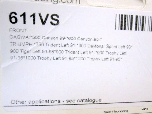 Vortex Sinter Street Metal Brake Pads 611VS Front - Image 3 of 4