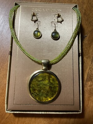 Vtg. Erica Lyons Necklace And pendant Matching Earrings. Very Scarce.