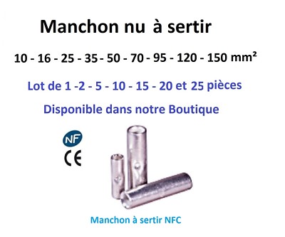 Cosses à Sertir 35 Mm² Trou 6 - Lot De 10 Pièces Neuves HP