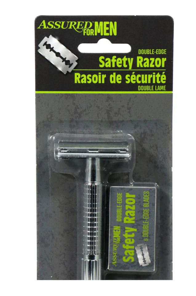 2 X Men's Traditional Classic Double Edge Chrome Shaving Safety Razors 10 Blades - Image 2 of 2